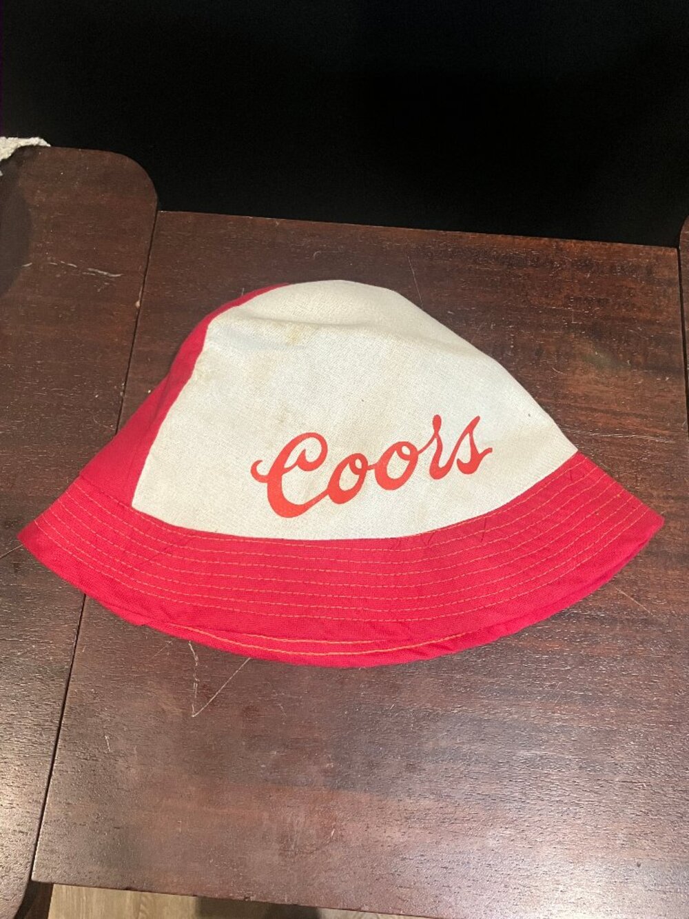 Vintage Coors Red & White Bucket Hat